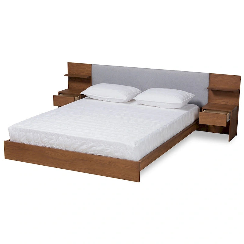 Sami Modern and Contemporary Storage Bed with Built-In Nightstands-3
