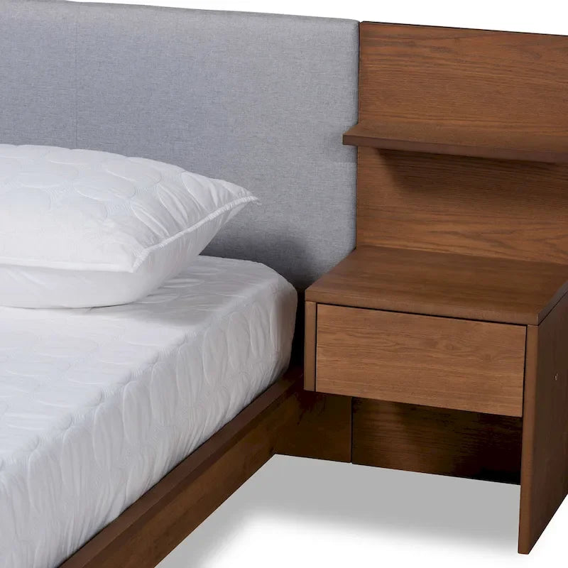 Sami Modern and Contemporary Storage Bed with Built-In Nightstands-7