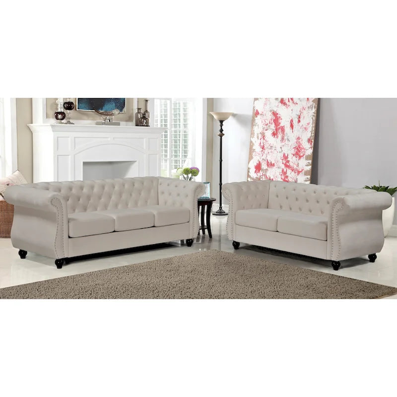 Antoinette Chesterfield 2-Piece Set- Sofa & Loveseat-23