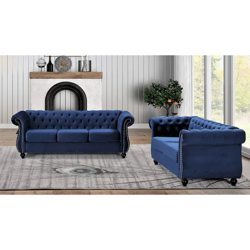 Antoinette Chesterfield 2-Piece Set- Sofa & Loveseat-24