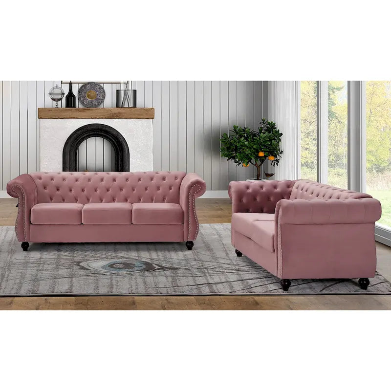 Antoinette Chesterfield 2-Piece Set- Sofa & Loveseat-13