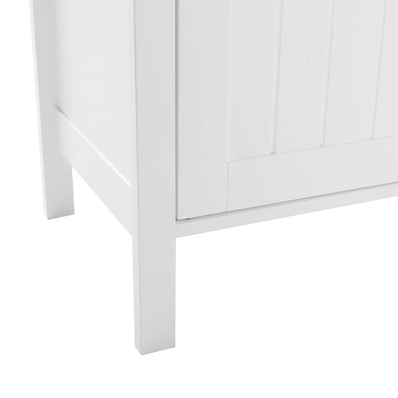 White Double Doors Adjustable Freestanding Bathroom Cabinet - 23.62 x 11.81 x 31.50-7