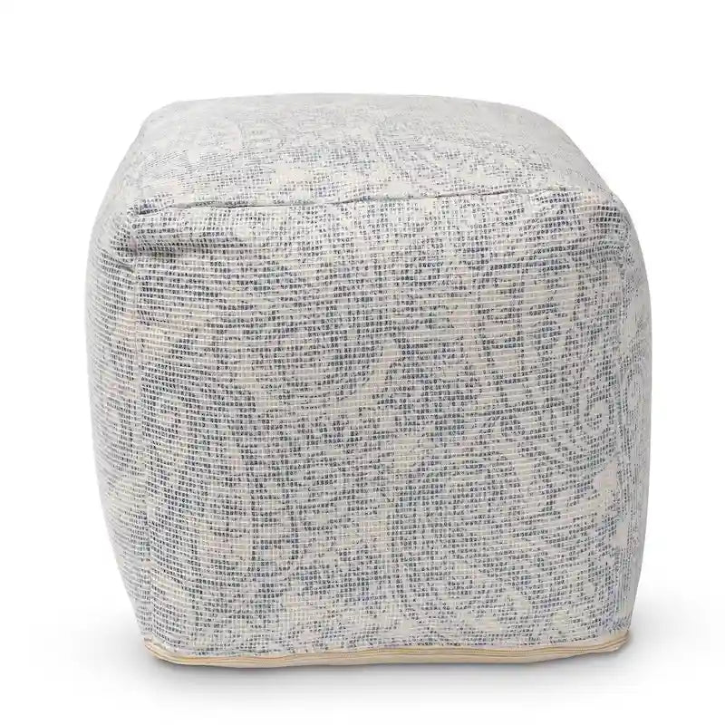 Porch & Den Satsuma Handwoven Paisley Pattern Pouf Ottoman-10