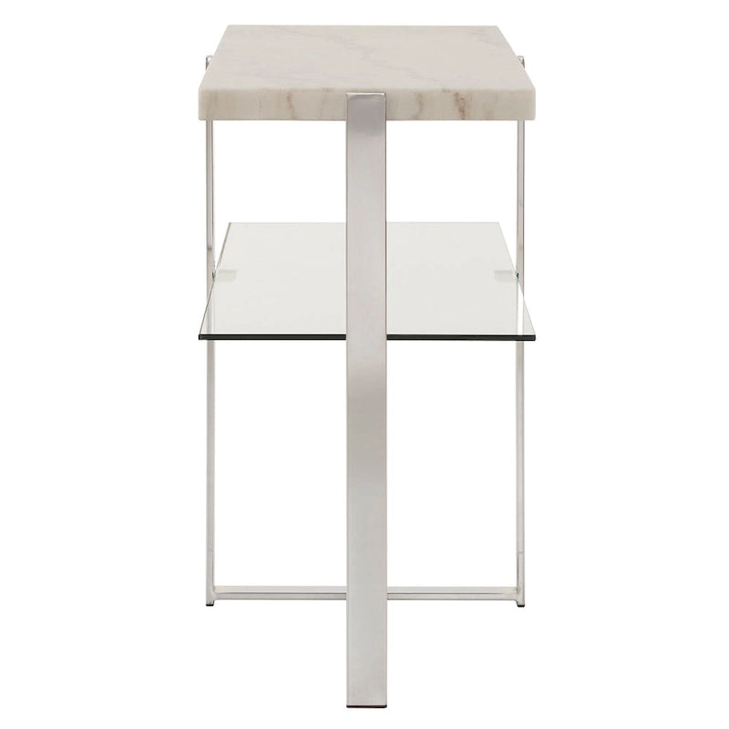 Azel Marble-top Chrome Framed Coffee Table or Table Set by iNSPIRE Q Modern-15