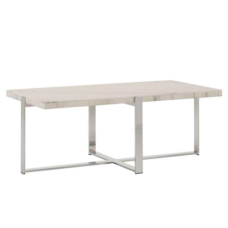Azel Marble-top Chrome Framed Coffee Table or Table Set by iNSPIRE Q Modern-21