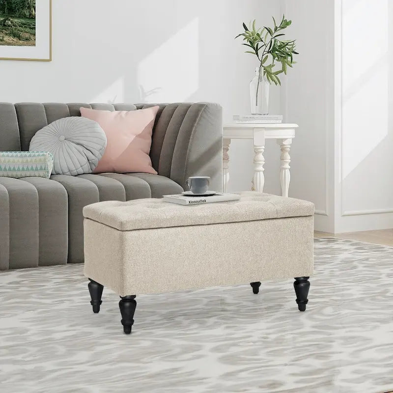 Maypex 29 in. Upholstered Storage Bench-9