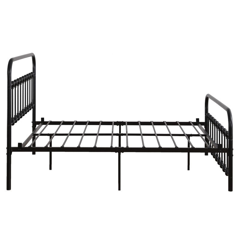 Single-Layer Iron Bed Frame with Shell Decoration Black-8