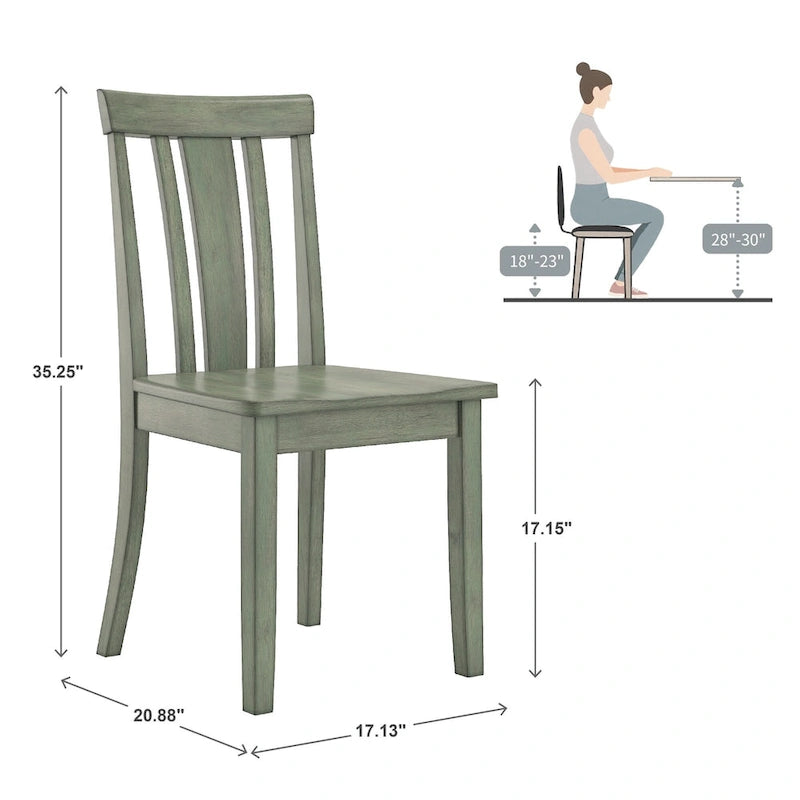 Wilmington II Round Pedestal Base Antique Sage Green 5-Piece Dining Set by iNSPIRE Q Classic-12
