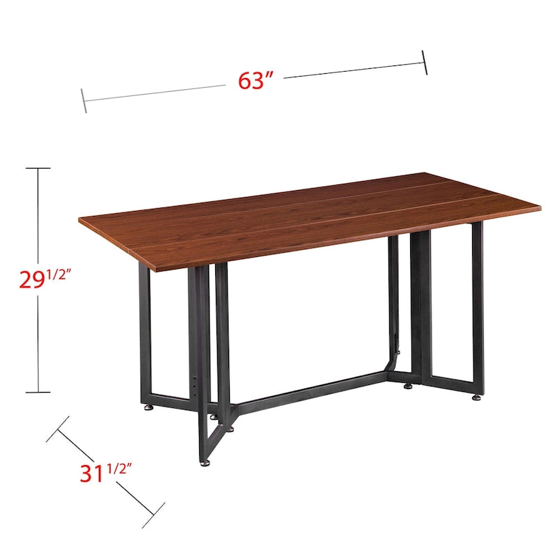SEI Furniture Driness Drop Leaf Console to Dining Table - Black-11