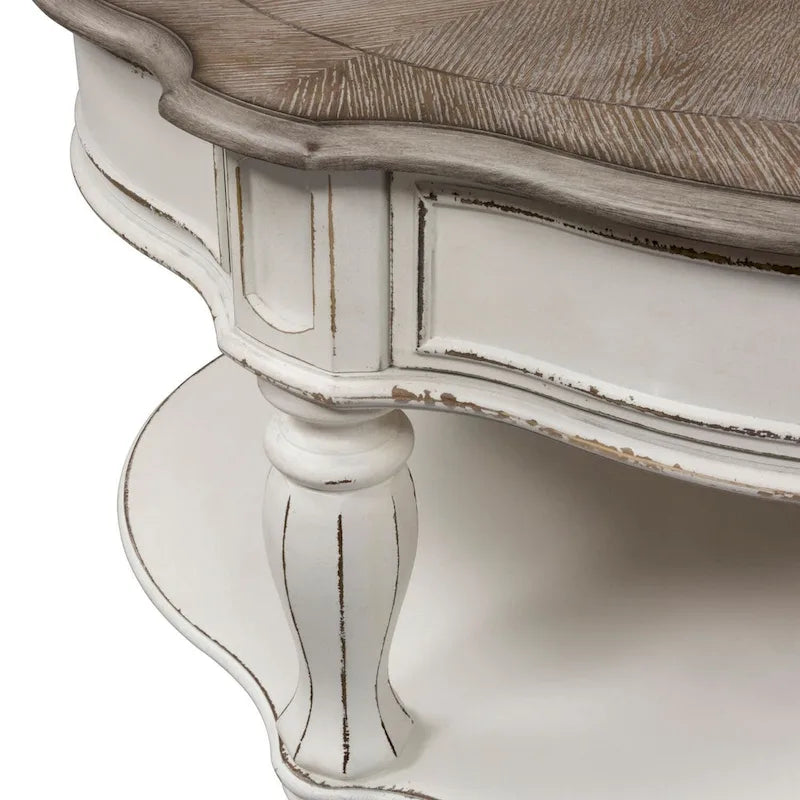 Magnolia Manor Antique White Round Cocktail Table-6