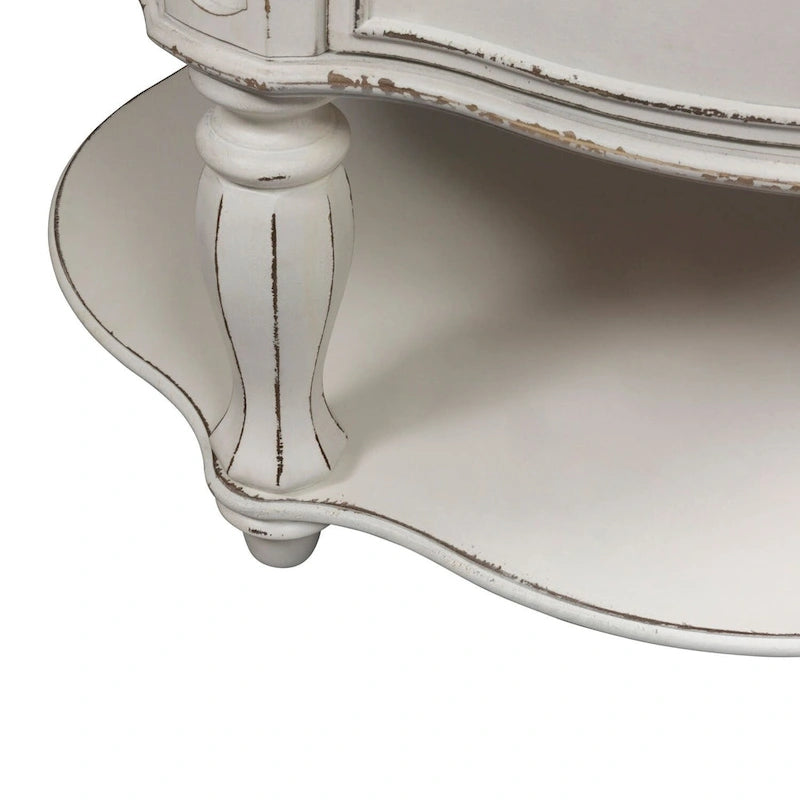 Magnolia Manor Antique White Round Cocktail Table-7