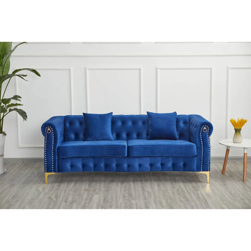35D x 85W x 30.3H Velvet Chesterfield Button-tufted Sofa-20