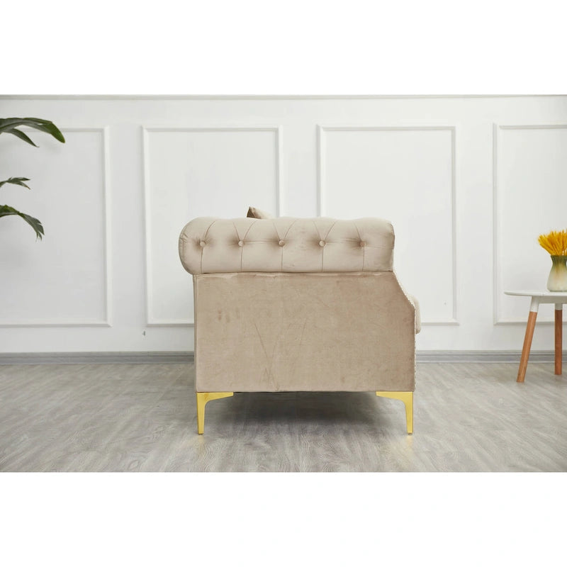 35D x 85W x 30.3H Velvet Chesterfield Button-tufted Sofa-5
