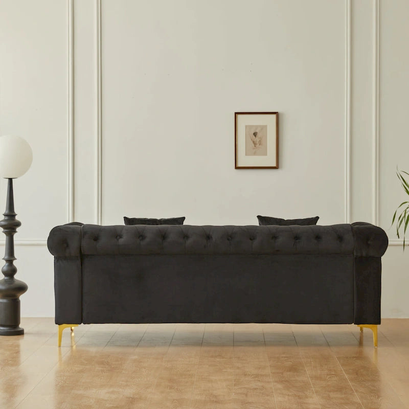 35D x 85W x 30.3H Velvet Chesterfield Button-tufted Sofa-12
