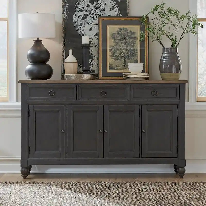 Americana Farmhouse Black Hall Buffet