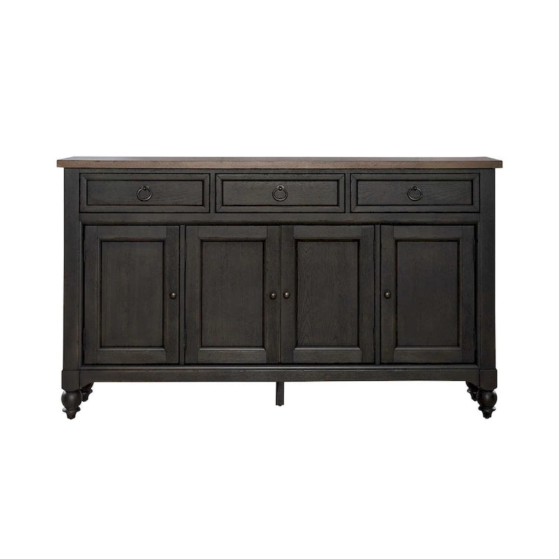 Americana Farmhouse Black Hall Buffet-3