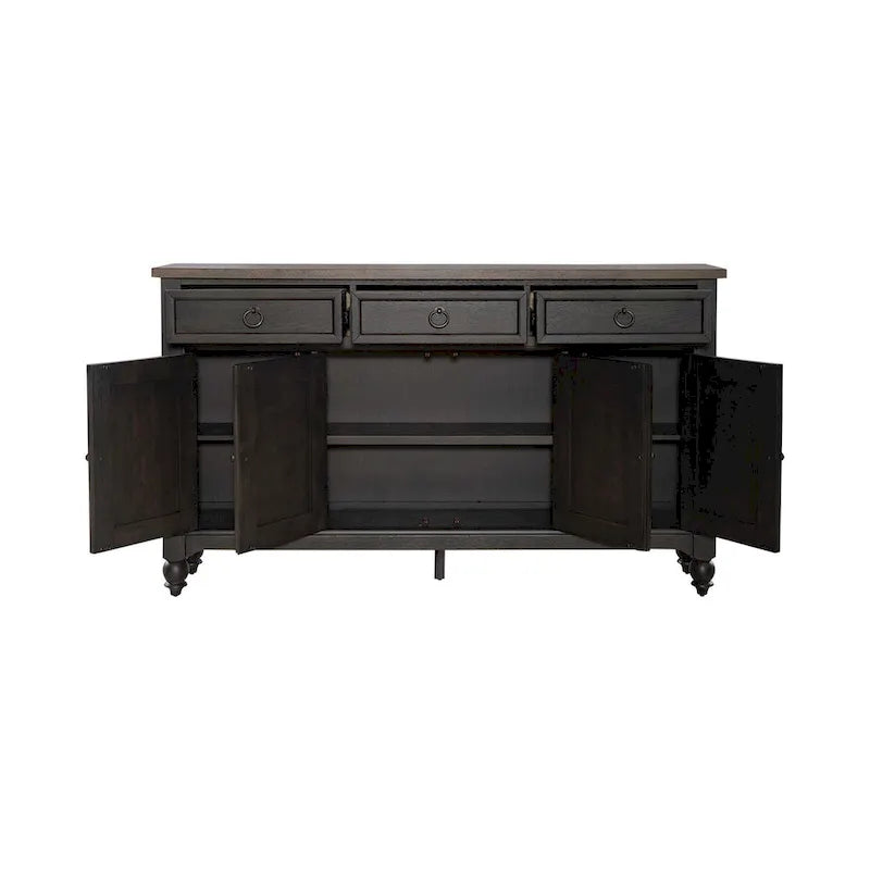 Americana Farmhouse Black Hall Buffet-7