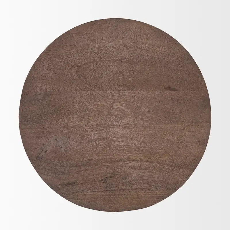 Mattius Black Solid Wood Round Accent Table - 18L x 18W x 22H-16