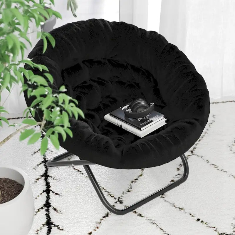 Folding XL Saucer Chair for Dorm or Bedroom-4