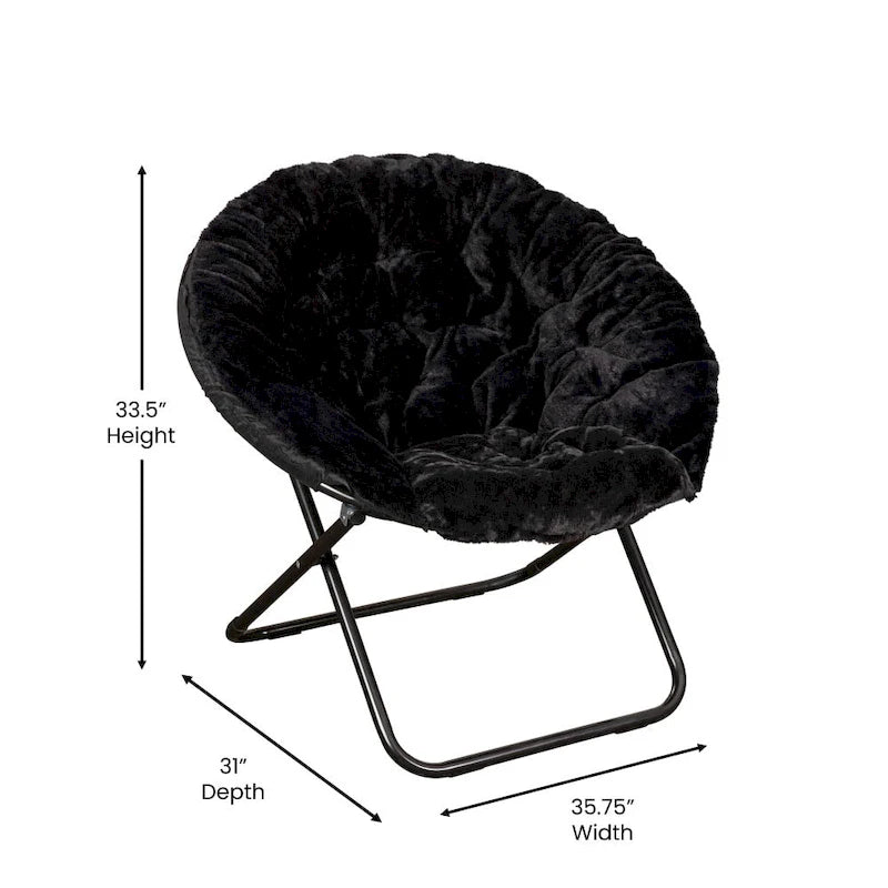 Folding XL Saucer Chair for Dorm or Bedroom-7