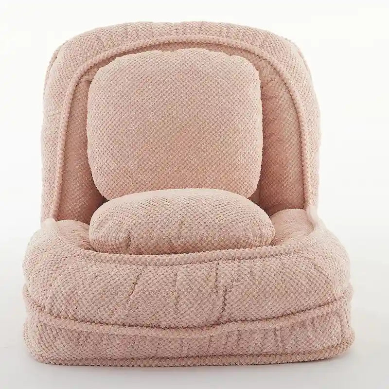 Convertible Flip Chair, Floor Lazy Sofa, Folding Upholstered Couch Bed with Adjustable Backrest-18