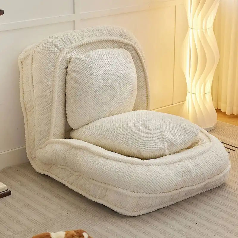 Convertible Flip Chair, Floor Lazy Sofa, Folding Upholstered Couch Bed with Adjustable Backrest-25