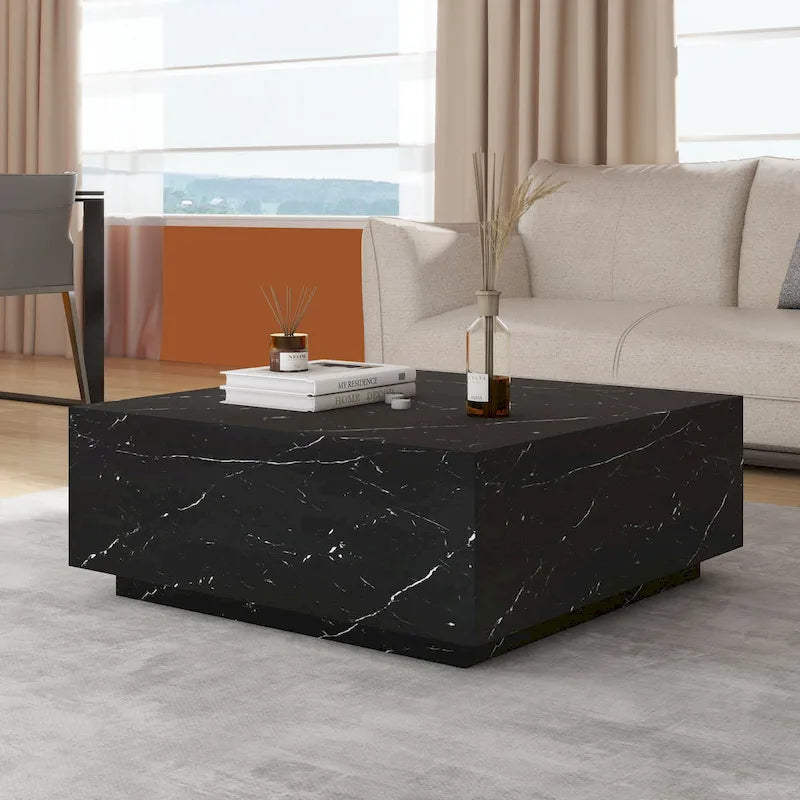 Faux Marble Square Coffee Table-6