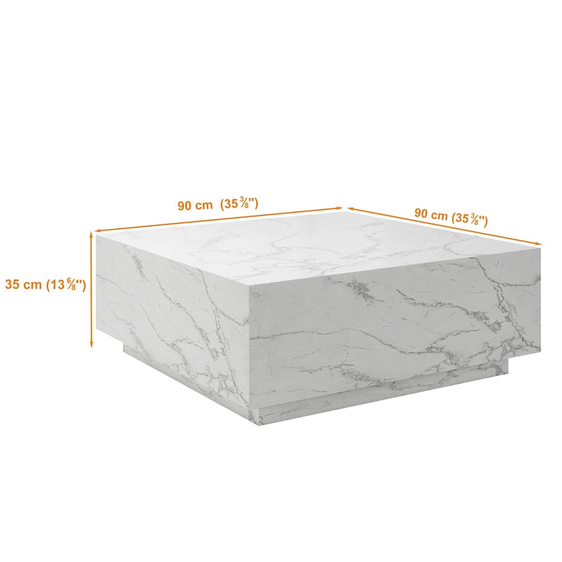 Faux Marble Square Coffee Table-12