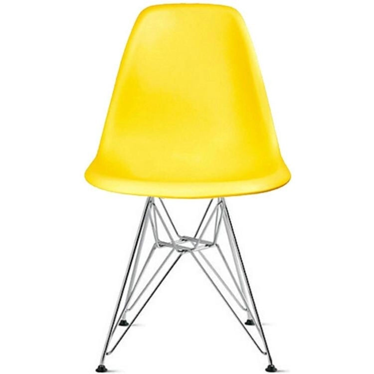 Designer Plastic Chairs Chrome Silver Wire Legs Retro Dining Accent Molded Shell Desk Office Work Chrome Base Kitchen-31