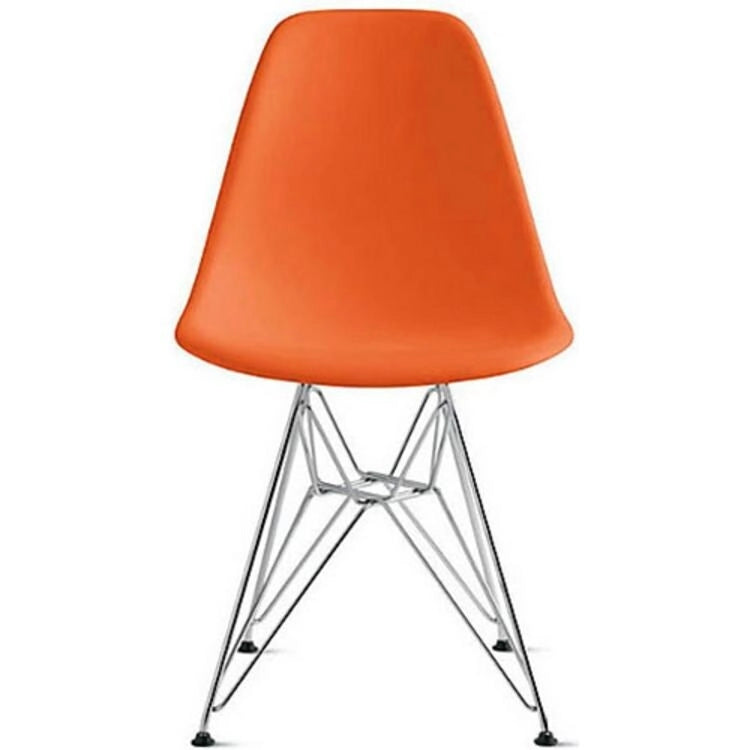 Designer Plastic Chairs Chrome Silver Wire Legs Retro Dining Accent Molded Shell Desk Office Work Chrome Base Kitchen-36