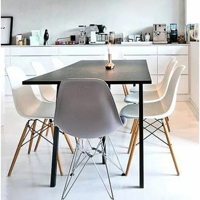 Designer Plastic Chairs Chrome Silver Wire Legs Retro Dining Accent Molded Shell Desk Office Work Chrome Base Kitchen-3