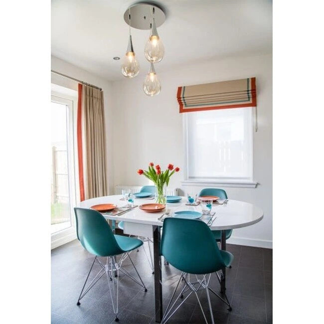 Designer Plastic Chairs Chrome Silver Wire Legs Retro Dining Accent Molded Shell Desk Office Work Chrome Base Kitchen-7