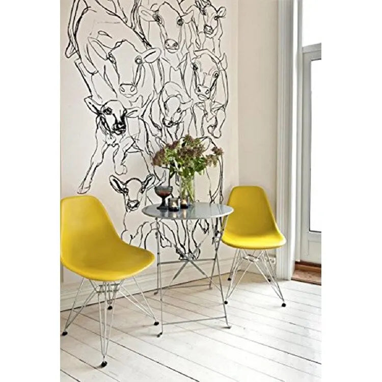 Designer Plastic Chairs Chrome Silver Wire Legs Retro Dining Accent Molded Shell Desk Office Work Chrome Base Kitchen-8