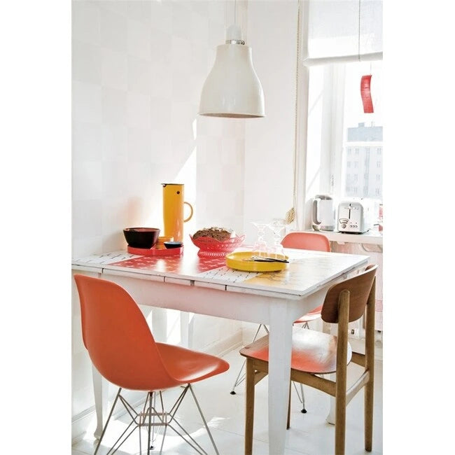 Designer Plastic Chairs Chrome Silver Wire Legs Retro Dining Accent Molded Shell Desk Office Work Chrome Base Kitchen-13