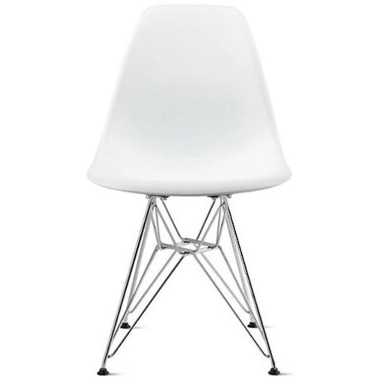 Designer Plastic Chairs Chrome Silver Wire Legs Retro Dining Accent Molded Shell Desk Office Work Chrome Base Kitchen-26