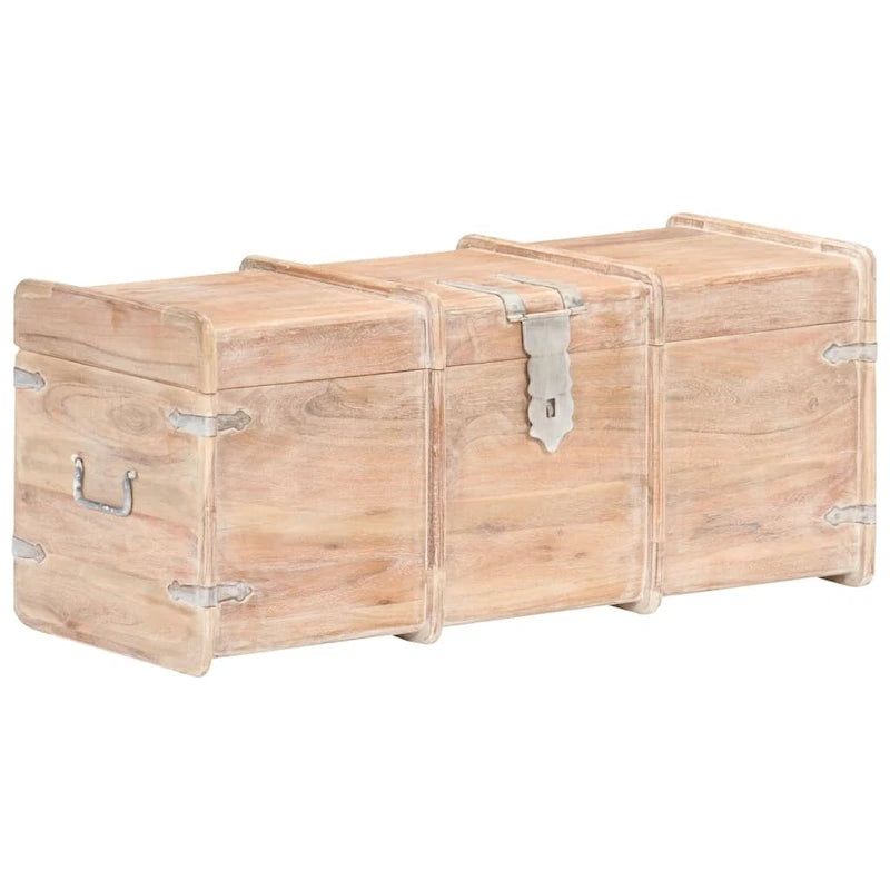 vidaXL Storage Chest Storage Trunk with Latch for Bedroom Solid Wood Acacia - 35.4x15.7x15.7 (W x D x H)