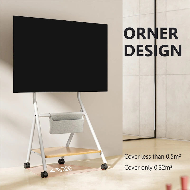 FITUEYES Mobile TV Cart for Office Classroom Rolling TV Stand with Wheels for 45-88 Inch TV-2