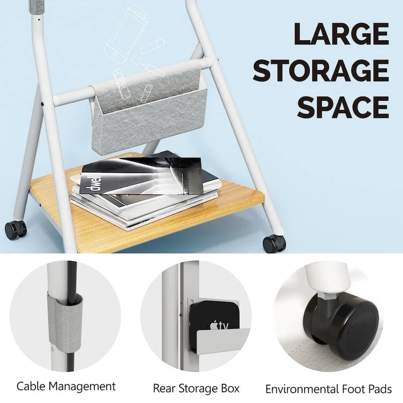 FITUEYES Mobile TV Cart for Office Classroom Rolling TV Stand with Wheels for 45-88 Inch TV-3