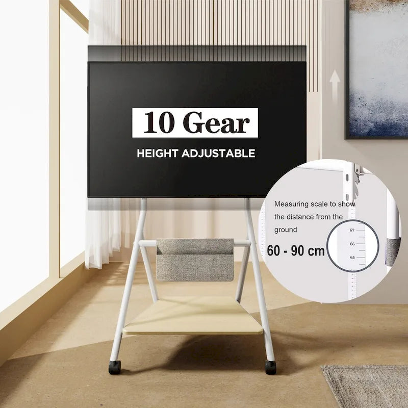 FITUEYES Mobile TV Cart for Office Classroom Rolling TV Stand with Wheels for 45-88 Inch TV-4