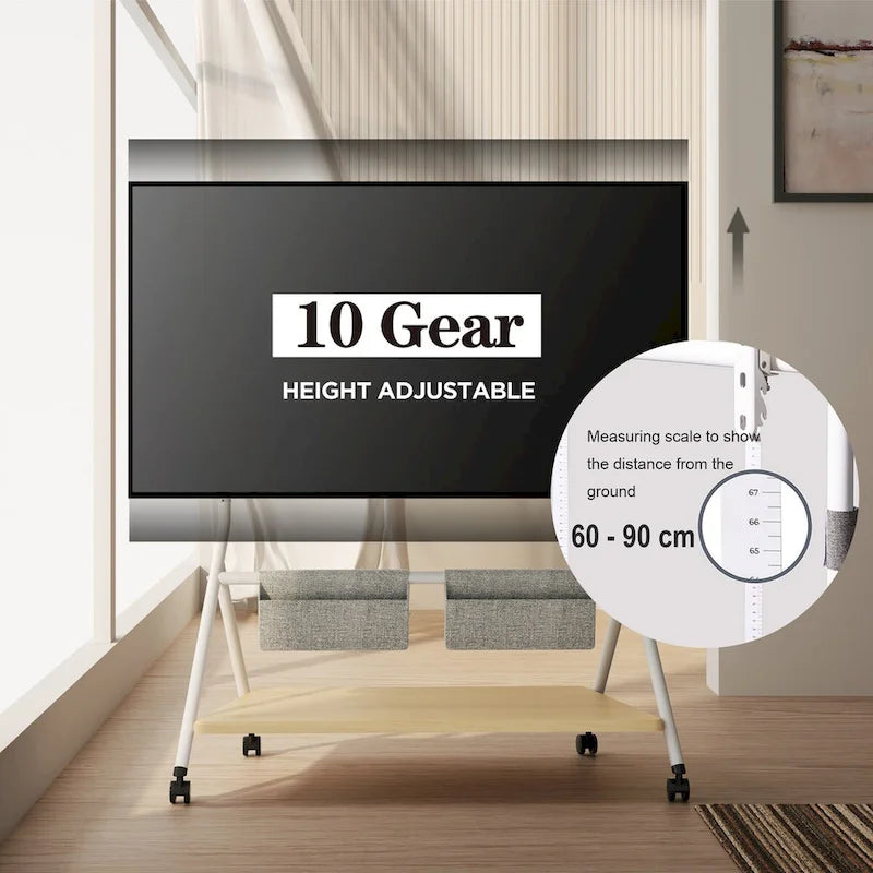 FITUEYES Mobile TV Cart for Office Classroom Rolling TV Stand with Wheels for 45-88 Inch TV-11