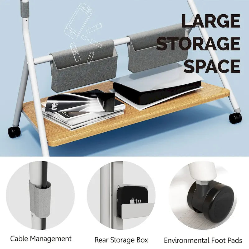 FITUEYES Mobile TV Cart for Office Classroom Rolling TV Stand with Wheels for 45-88 Inch TV-12