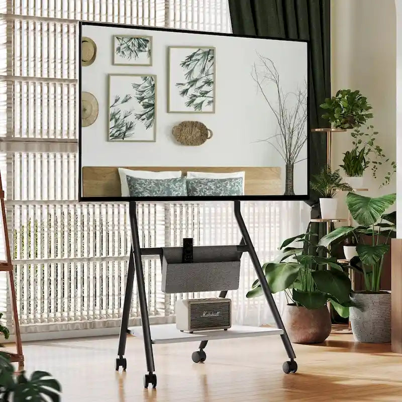 FITUEYES Mobile TV Cart for Office Classroom Rolling TV Stand with Wheels for 45-88 Inch TV-16