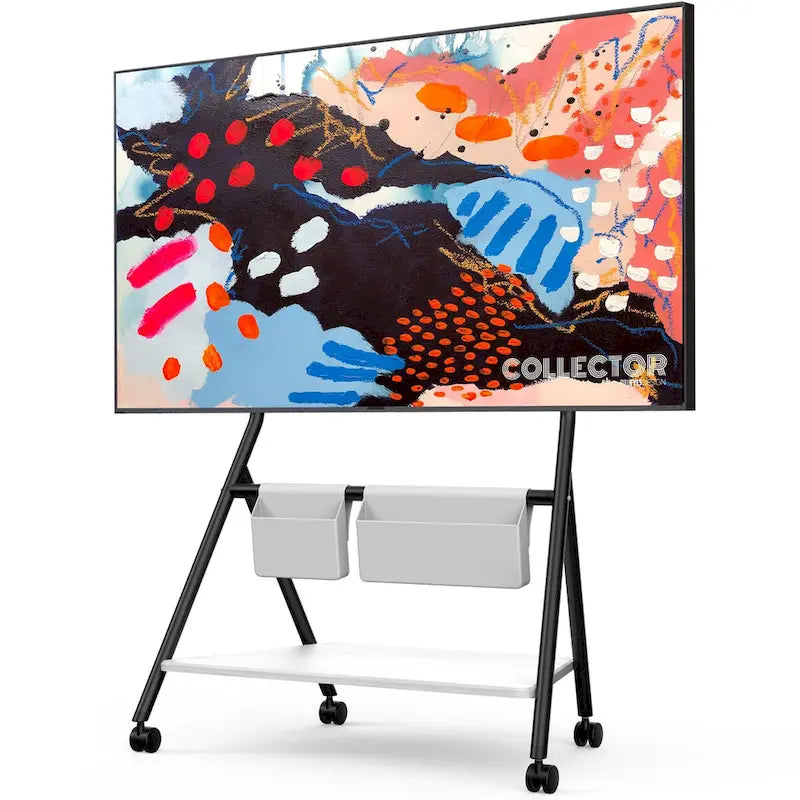 FITUEYES Mobile TV Cart for Office Classroom Rolling TV Stand with Wheels for 45-88 Inch TV-17