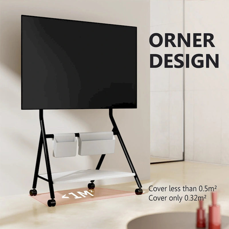 FITUEYES Mobile TV Cart for Office Classroom Rolling TV Stand with Wheels for 45-88 Inch TV-18