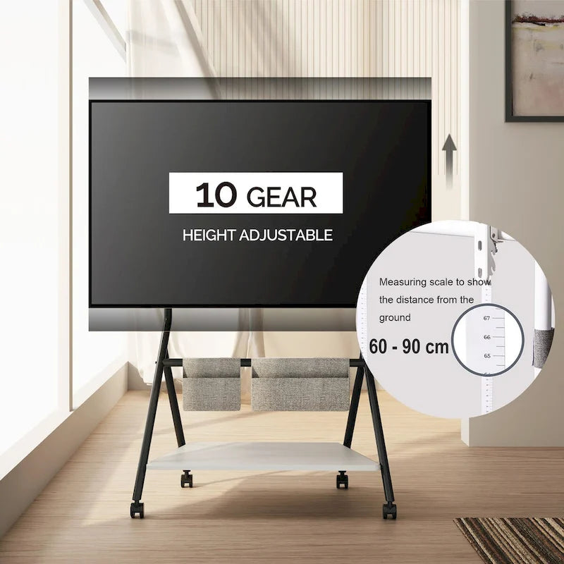 FITUEYES Mobile TV Cart for Office Classroom Rolling TV Stand with Wheels for 45-88 Inch TV-19