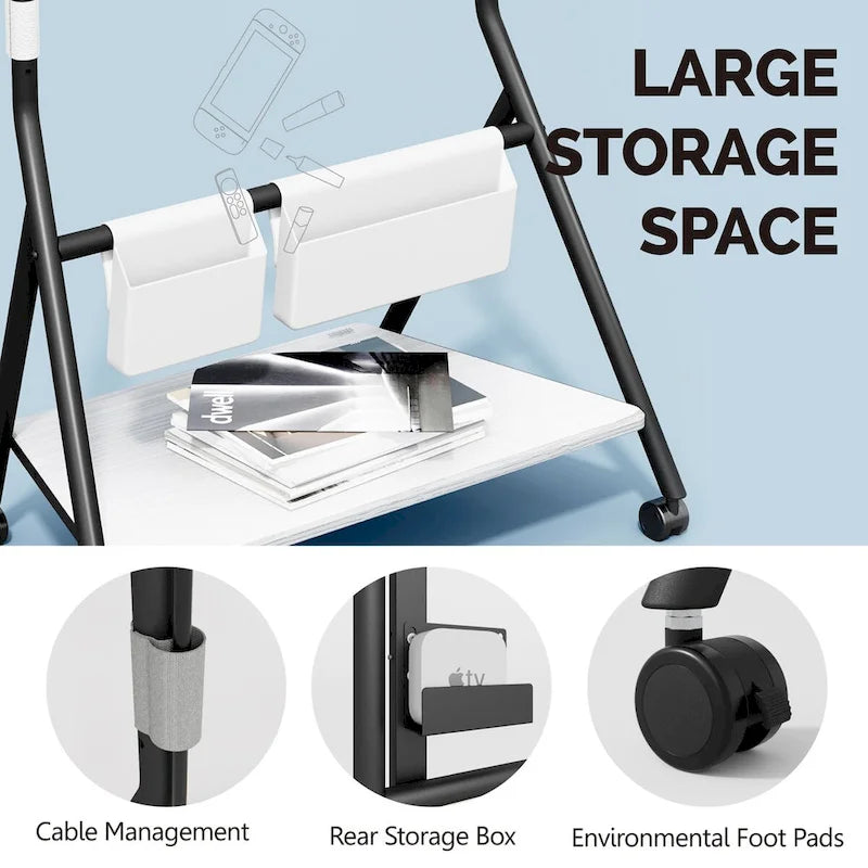 FITUEYES Mobile TV Cart for Office Classroom Rolling TV Stand with Wheels for 45-88 Inch TV-20