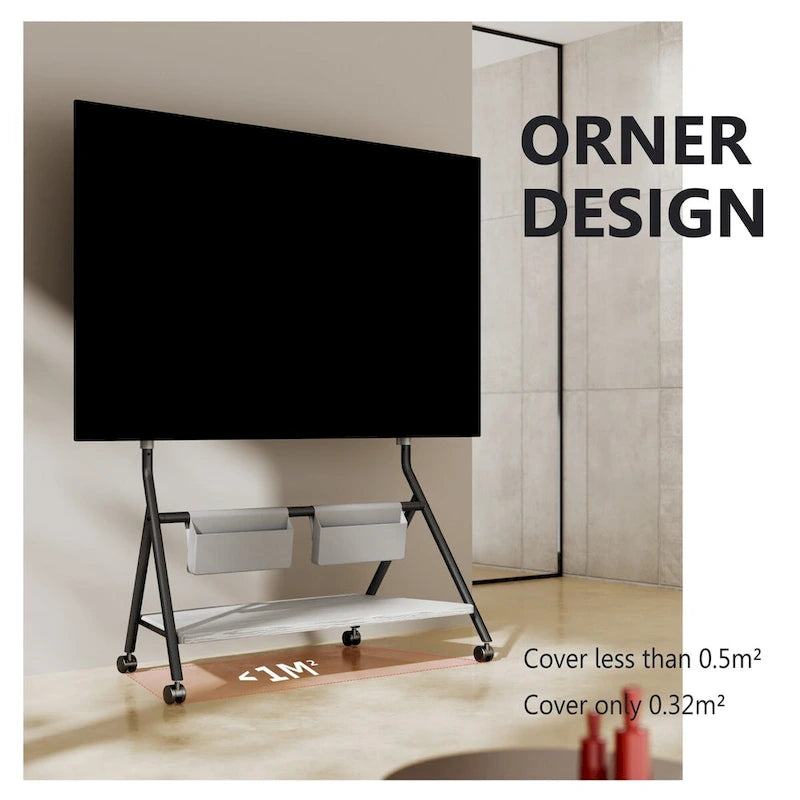 FITUEYES Mobile TV Cart for Office Classroom Rolling TV Stand with Wheels for 45-88 Inch TV-23