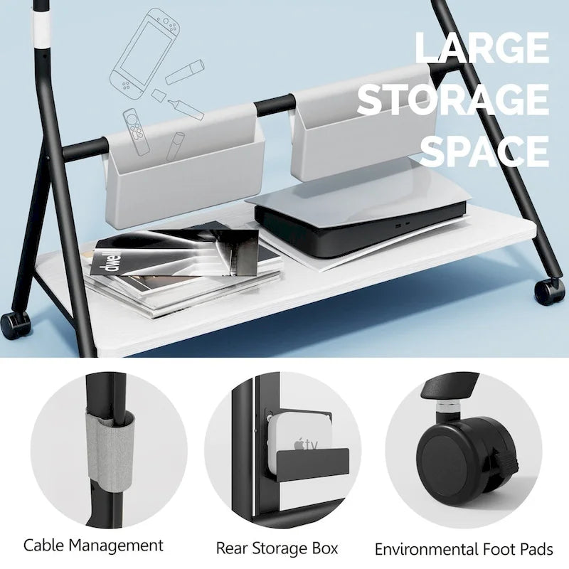 FITUEYES Mobile TV Cart for Office Classroom Rolling TV Stand with Wheels for 45-88 Inch TV-25