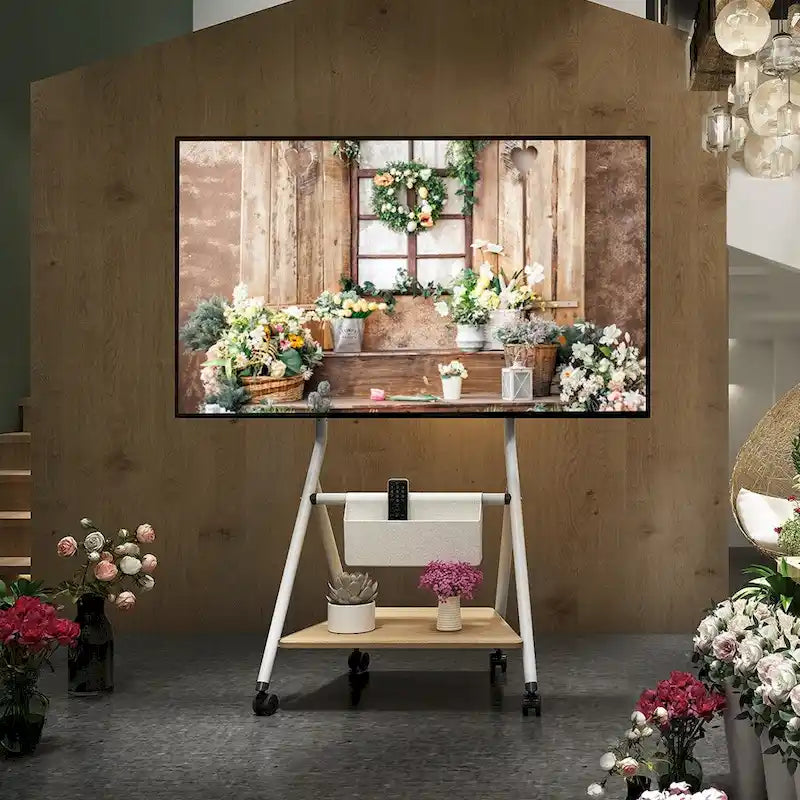 FITUEYES Mobile TV Cart for Office Classroom Rolling TV Stand with Wheels for 45-88 Inch TV-26