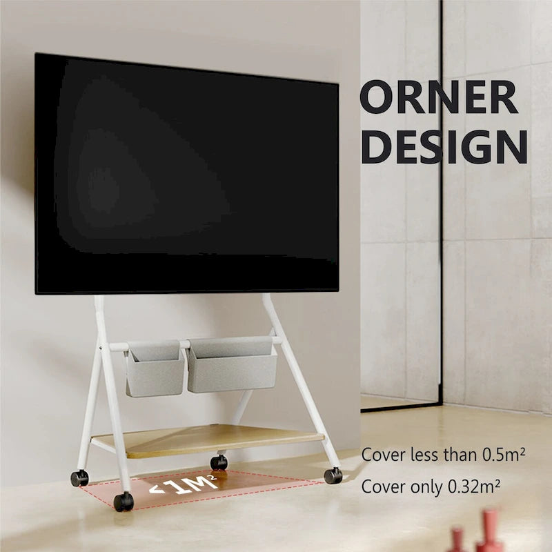 FITUEYES Mobile TV Cart for Office Classroom Rolling TV Stand with Wheels for 45-88 Inch TV-27